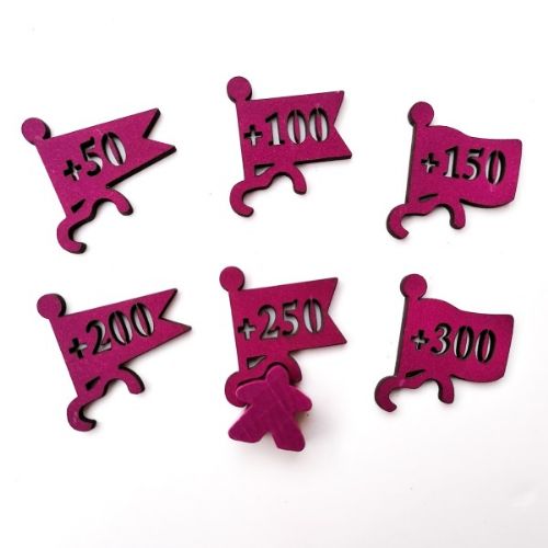 Purple Scoring Flags for Carcassonne